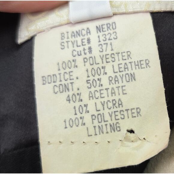 Cache Vintage 90s Black Leather Maxi Dress Size XS P Strapless Reptile Gothic - Picture 11 of 11